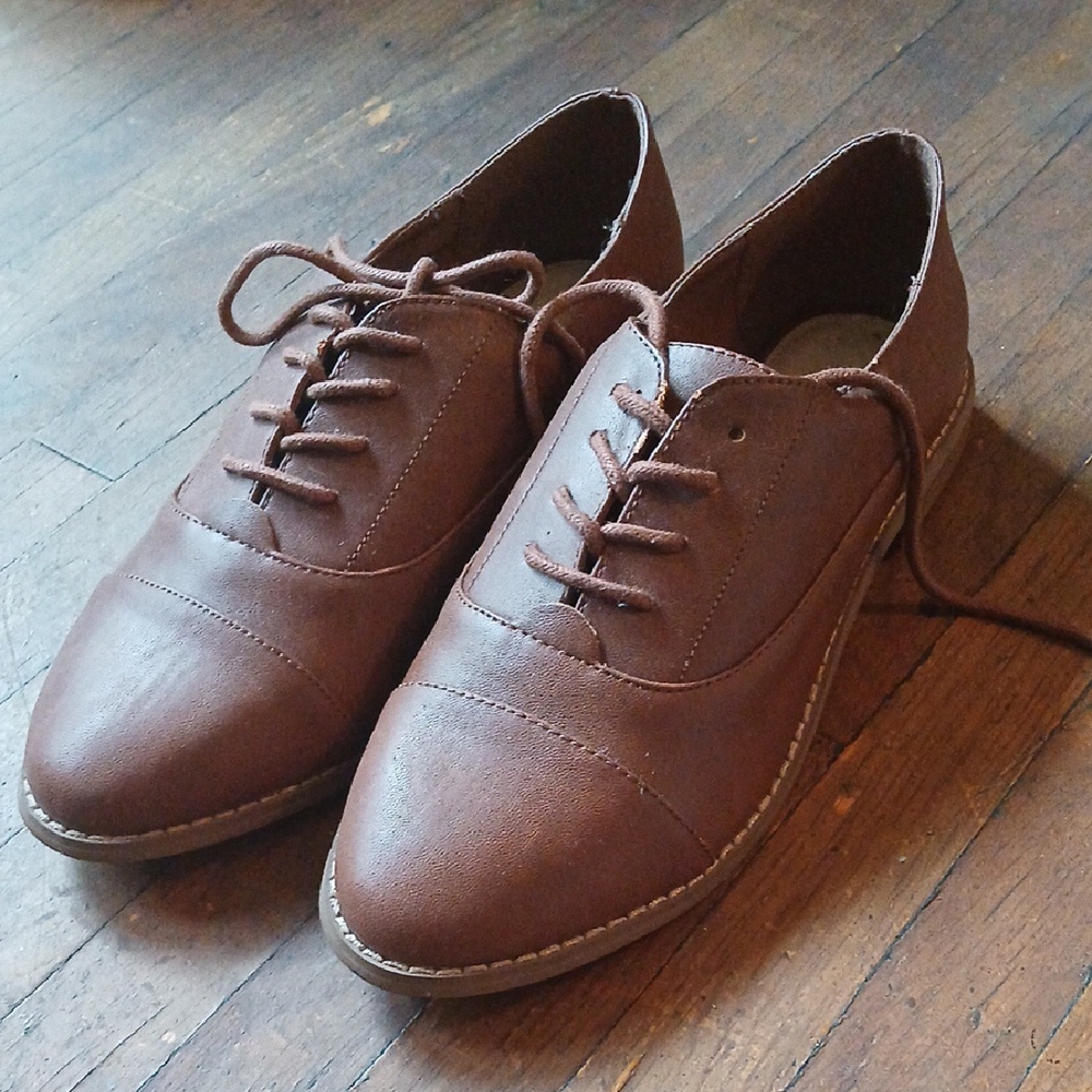 Forever 21 Brown Women's Lace-Up Loafers